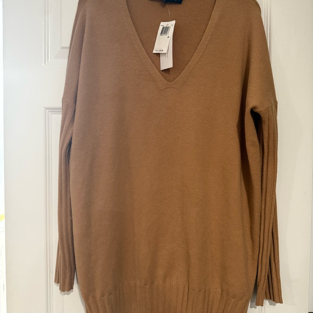 French Connection Camel V-Neck Sweater